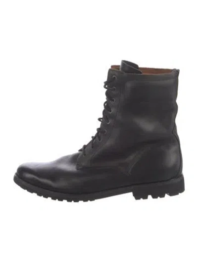 Pre-owned Rag & Bone Leather Combat Boots In Blue