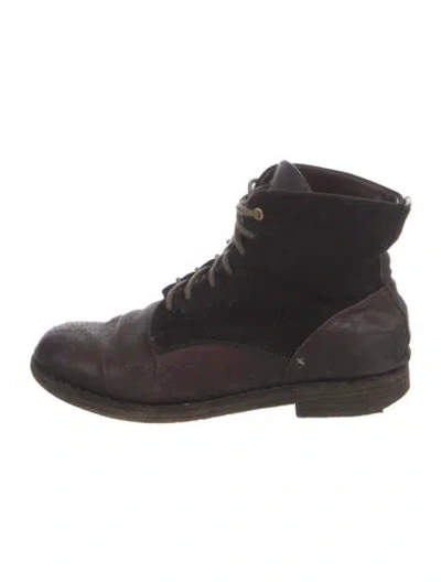 Pre-owned Rag & Bone Leather Combat Boots In Brown