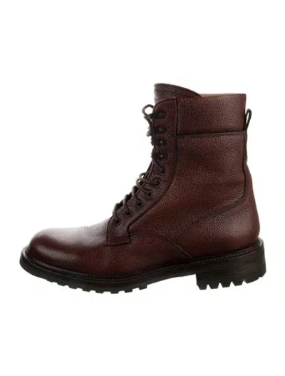 Pre-owned Rag & Bone Leather Combat Boots In Brown