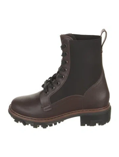 Pre-owned Rag & Bone Leather Combat Boots In Brown