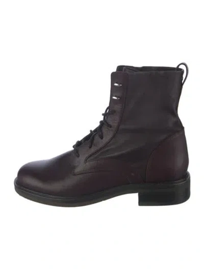 Pre-owned Rag & Bone Leather Combat Boots In Brown