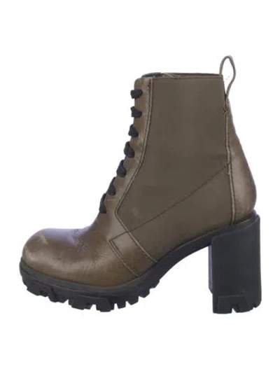 Pre-owned Rag & Bone Leather Combat Boots In Green