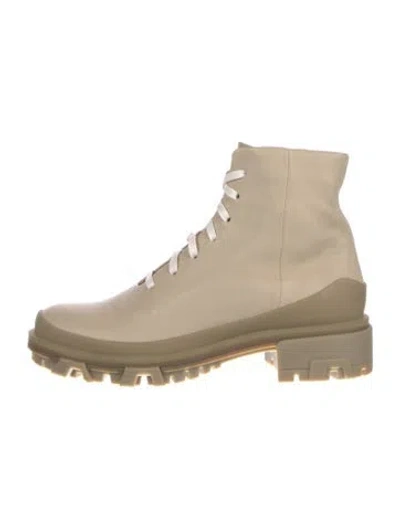 Pre-owned Rag & Bone Leather Combat Boots In Neutral