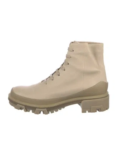 Pre-owned Rag & Bone Leather Combat Boots In Neutral