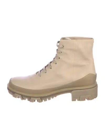 Pre-owned Rag & Bone Leather Combat Boots In Neutral