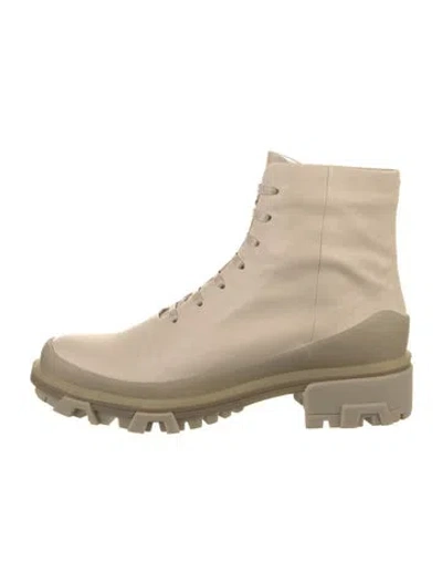 Pre-owned Rag & Bone Leather Combat Boots In Neutrals
