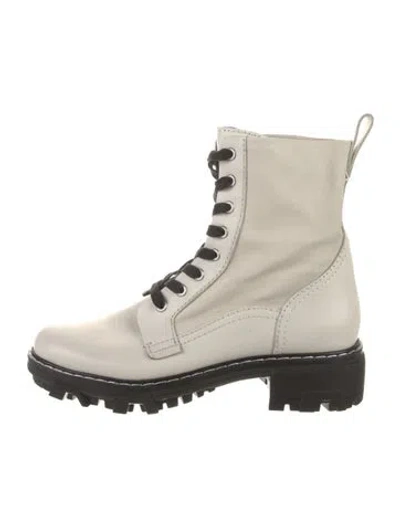 Pre-owned Rag & Bone Leather Combat Boots In Neutrals/white