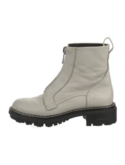 Pre-owned Rag & Bone Leather Combat Boots In White