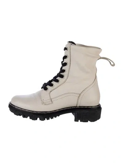 Pre-owned Rag & Bone Leather Combat Boots In White