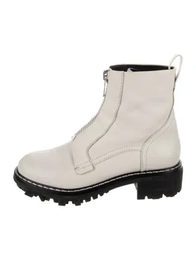 Pre-owned Rag & Bone Leather Combat Boots In White