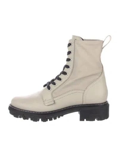 Pre-owned Rag & Bone Leather Combat Boots In White