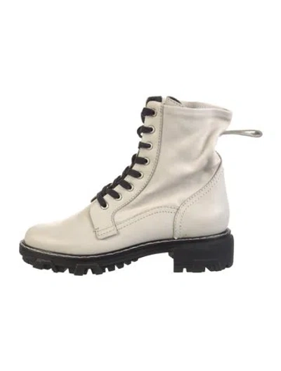 Pre-owned Rag & Bone Leather Combat Boots In White