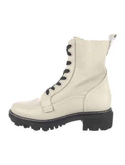Pre-owned Rag & Bone Leather Combat Boots In White