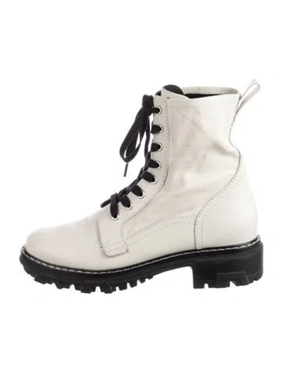 Pre-owned Rag & Bone Leather Combat Boots In White