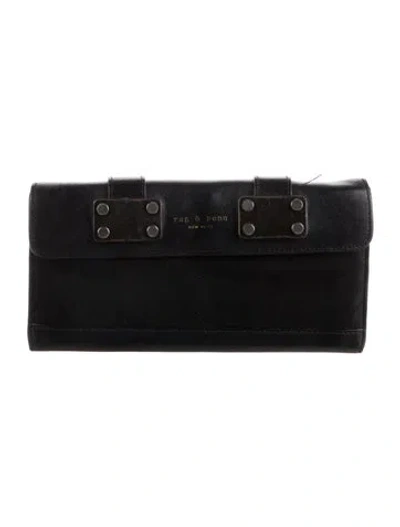 Pre-owned Rag & Bone Leather Compact Wallet In Black