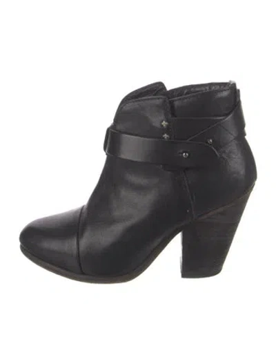 Pre-owned Rag & Bone Leather Cutout Accent Boots In Black