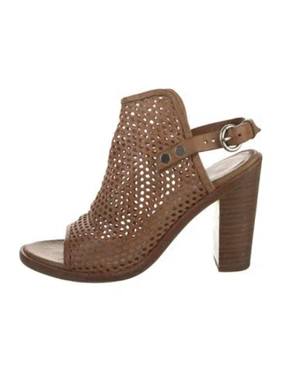 Pre-owned Rag & Bone Leather Cutout Accent Sandals In Neutral