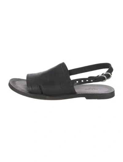 Pre-owned Rag & Bone Leather Cutout Accent Slingback Sandals In Black