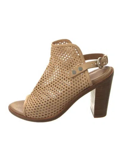 Pre-owned Rag & Bone Leather Cutout Accent Slingback Sandals In Brown