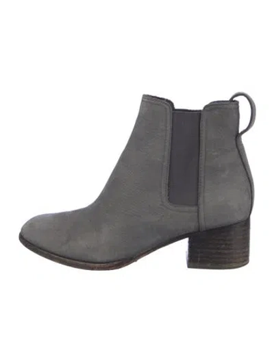 Pre-owned Rag & Bone Leather Distressed Accents Chelsea Boots In Gray