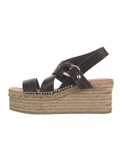 Pre-owned Rag & Bone Leather Espadrilles In Black