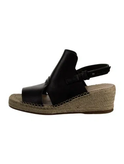 Pre-owned Rag & Bone Leather Espadrilles In Black