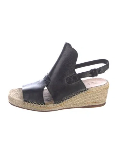 Pre-owned Rag & Bone Leather Espadrilles In Black