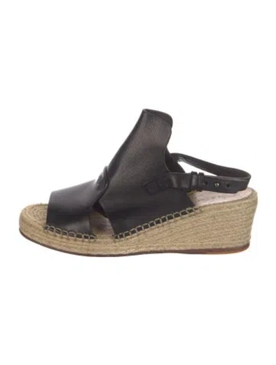 Pre-owned Rag & Bone Leather Espadrilles In Black