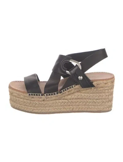 Pre-owned Rag & Bone Leather Espadrilles In Black