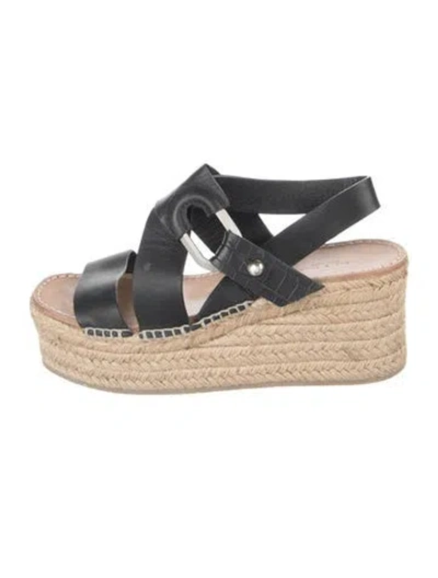 Pre-owned Rag & Bone Leather Espadrilles In Black/neutrals