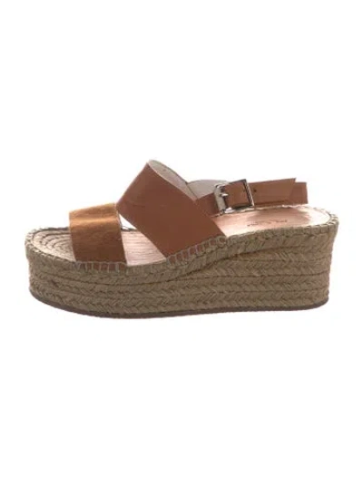 Pre-owned Rag & Bone Leather Espadrilles In Brown