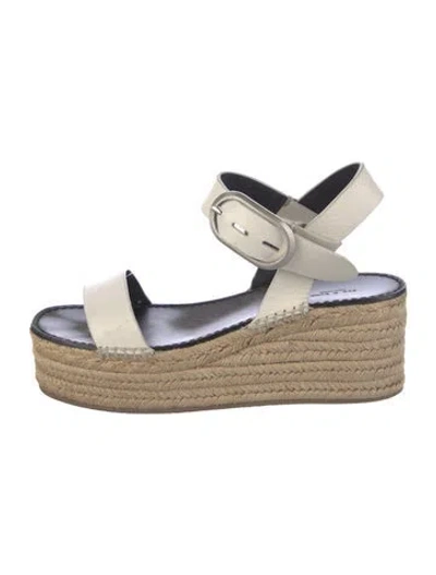 Pre-owned Rag & Bone Leather Espadrilles In White