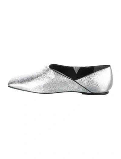 Pre-owned Rag & Bone Leather Flats In Metallic/silver