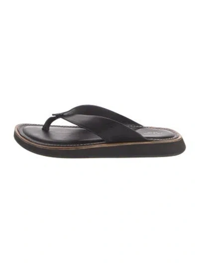 Pre-owned Rag & Bone Leather Flip Flops In Black