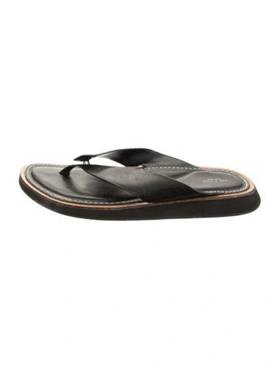 Pre-owned Rag & Bone Leather Flip Flops In Black