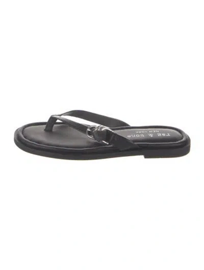 Pre-owned Rag & Bone Leather Flip Flops In Black