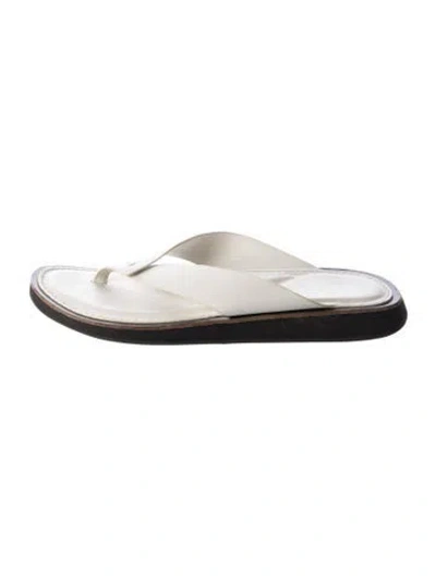 Pre-owned Rag & Bone Leather Flip Flops In Neutral