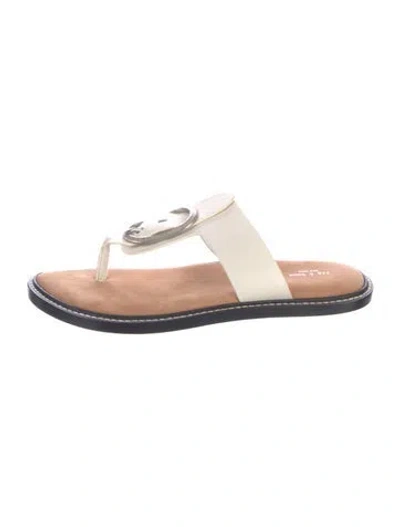 Pre-owned Rag & Bone Leather Flip Flops In Neutrals