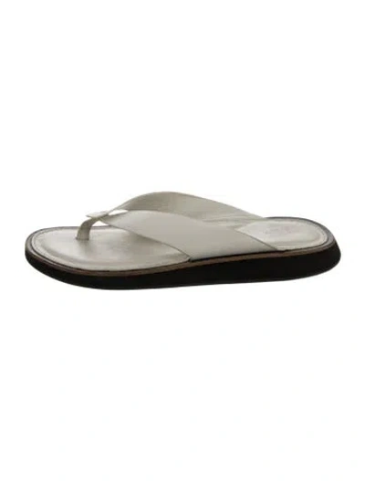 Pre-owned Rag & Bone Leather Flip Flops In Neutrals