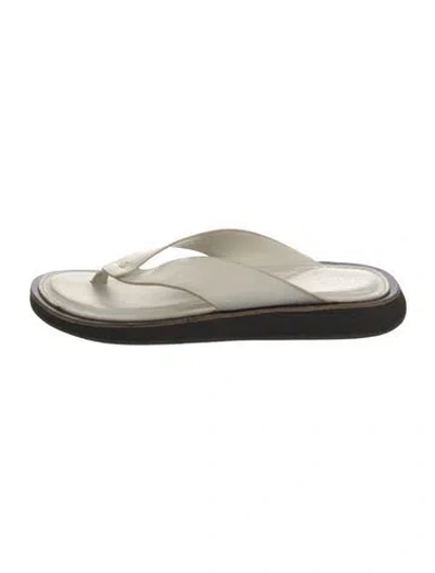 Pre-owned Rag & Bone Leather Flip Flops In Neutrals