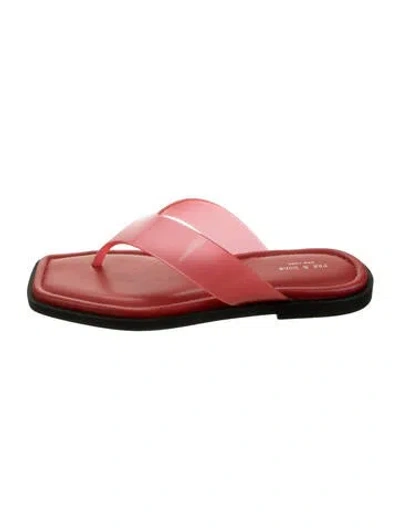 Pre-owned Rag & Bone Leather Flip Flops In Red