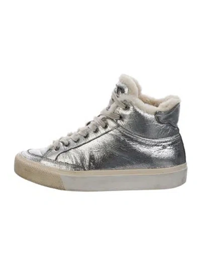 Pre-owned Rag & Bone Leather Fur Trim Sneakers