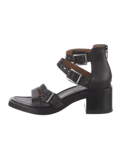 Pre-owned Rag & Bone Leather Gladiator Sandals In Black