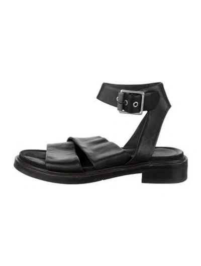 Pre-owned Rag & Bone Leather Gladiator Sandals In Black
