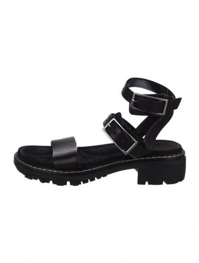 Pre-owned Rag & Bone Leather Gladiator Sandals In Black