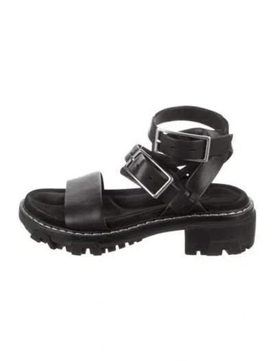 Pre-owned Rag & Bone Leather Gladiator Sandals In Black