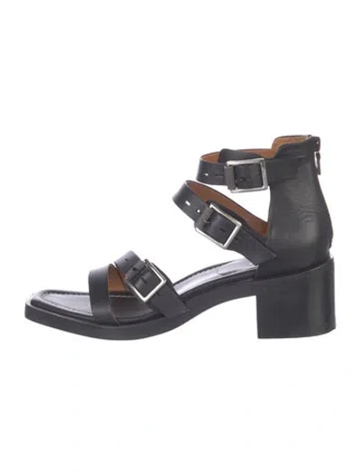 Pre-owned Rag & Bone Leather Gladiator Sandals In Black