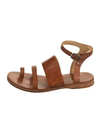 Pre-owned Rag & Bone Leather Gladiator Sandals In Brown
