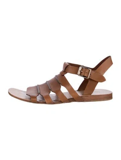 Pre-owned Rag & Bone Leather Gladiator Sandals In Brown