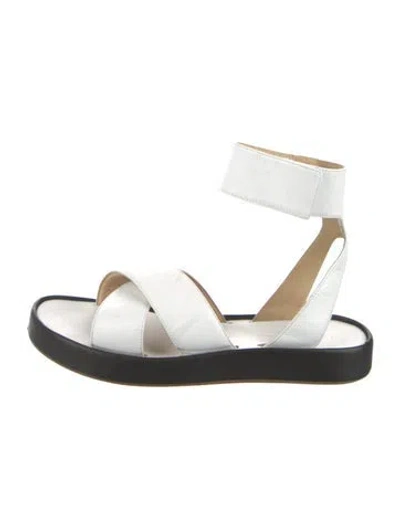Pre-owned Rag & Bone Leather Gladiator Sandals In White